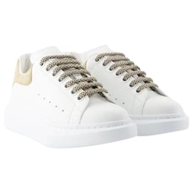 Alexander Mcqueen-Zapatillas oversize - Alexander Mcqueen - Piel - Blanco/Camello-Blanco