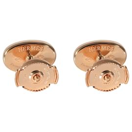 Hermès-Hermès Chaine d'Ancre Contour Earrings in 18k Rose Gold 0.18 ctw-Metallic