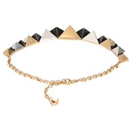 Louis Vuitton-Louis Vuitton Gold Tone Pyramid Stud Necklace-Metallic