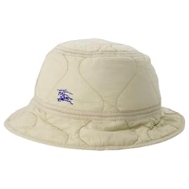 Burberry-Quilted Bucket Hat - Burberry - Nylon - Beige-Brown,Beige
