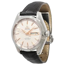 Omega-Calendário Anual Omega Seamaster r 231.13.43.2222 Relógio masculino em aço inoxidável-Prata,Metálico