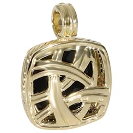 David Yurman-David Yurman Albion Onyx Diamond Enhancer Pendant in 18k yellow gold 0.50 ctw-Silvery,Metallic