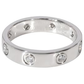 Cartier-Alianza de boda Cartier Love con diamantes en 18K oro blanco 0.19 por cierto-Plata,Metálico