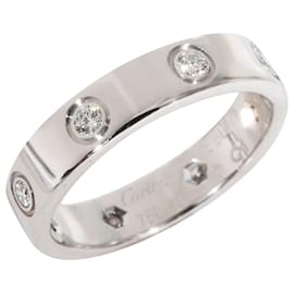 Cartier-Alianza de boda Cartier Love con diamantes en 18K oro blanco 0.19 por cierto-Plata,Metálico