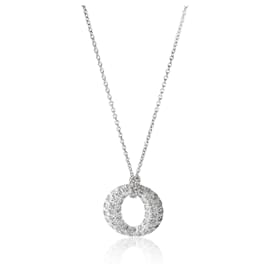 Tiffany & Co-TIFFANY & CO. Sevillana Diamond circle Pendant in Platinum 0.75 ctw-Silvery,Metallic