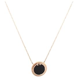 Tiffany & Co-TIFFANY & CO. Ciondolo a forma di cerchio di onice nero e diamanti T 18k Rose Gold 05 ctw-Metallico