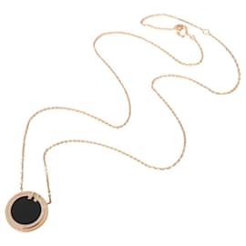 Tiffany & Co-TIFFANY & CO. Pingente T Black Onyx & Diamond Circle em 18k Rose Gold 05 ctw-Metálico