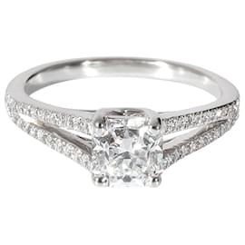 Tiffany & Co-TIFFANY & CO. Anel de noivado de diamante com haste dividida Lucida, Platina D VVS2 0.70ct-Prata,Metálico