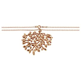 Tiffany & Co-TIFFANY & CO. Paloma Picasso Large Olive Leaf Pendant in 18k Rose Gold-Metallic