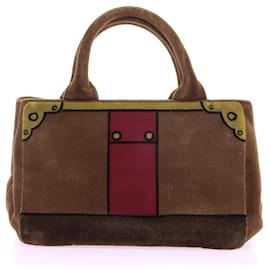 Prada-PRADA  Handbags T.  velvet-Brown