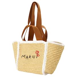 Marni-Sillo Small Shoulder Bag - Marni - Synthetic - Beige-Brown,Beige