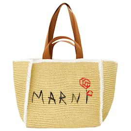 Marni-Sillo Medium Shoulder Bag - Marni - Synthetic - Beige-Brown,Beige