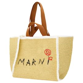 Marni-Sillo Medium Shoulder Bag - Marni - Synthetic - Beige-Brown,Beige