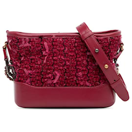 Chanel-Chanel Petit Tweed Rouge Gabrielle Hobo-Rouge