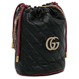 Gucci-Gucci Black Mini Torchon GG Marmont 2.0 Bucket bag-Black