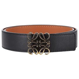 Loewe Reversible Anagram-Gürtel aus schwarzem Kalbsleder Schwarz