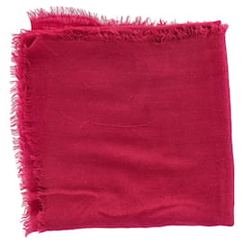 Gucci-Gucci Fringed Scarf in Pink Cotton-Pink