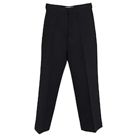 Fendi-Fendi Straight Leg Trousers in Black Cotton-Black