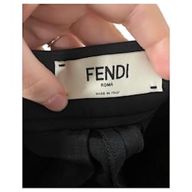 Fendi-Pantalones Fendi de pernera recta en algodón negro-Negro