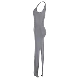 Moschino-Moschino Sleeveless Maxi Dress in Grey Cotton-Grey