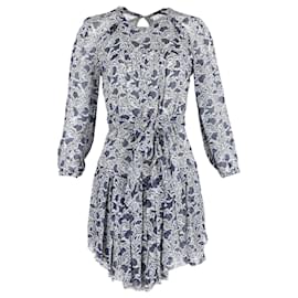 Isabel Marant-Isabel Marant Printed Mini Dress in Blue Silk-Blue