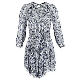 Miniabito stampato Isabel Marant in seta blu Blu