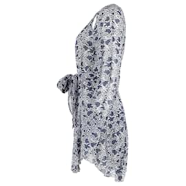 Isabel Marant-Isabel Marant Printed Mini Dress in Blue Silk-Blue