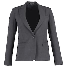 Theory-Theory Single-Breasted Blazer in Grey Cotton-Brown