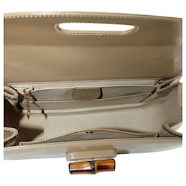Gucci-Gucci Bamboo 1947 Bolsa pequena com alça superior em couro marrom-Marrom