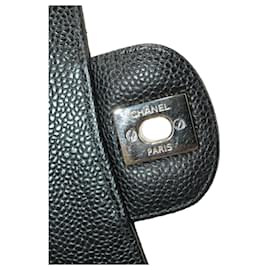 Chanel-Chanel Classic Double Flap Medium Shoulder Bag in Black Caviar Leather -Black