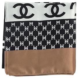Chanel-Chanel CC Logo-Schal aus mehrfarbiger Seide-Mehrfarben