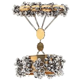 Alexander Mcqueen-Alexander McQueen Bracelet with Knuckle Rings in Gold Metal-Golden