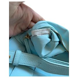 Bottega Veneta-Bottega Veneta Cassette Crossbody Bag in Turquoise Blue Leather-Altro
