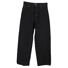 Balenciaga-Balenciaga Wide Leg Pants in Black Cotton-Black