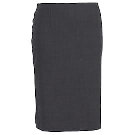 Theory-Theory Pencil Skirt in Grey Cotton-Brown