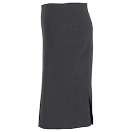 Theory-Theory Pencil Skirt in Grey Cotton-Brown