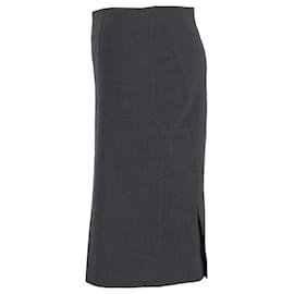 Theory-Theory Pencil Skirt in Grey Cotton-Grey