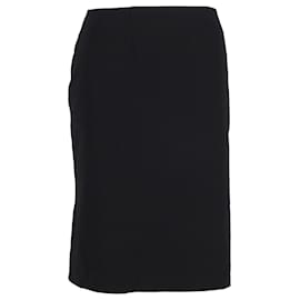 Theory-Theory Pencil Skirt in Black Cotton-Black