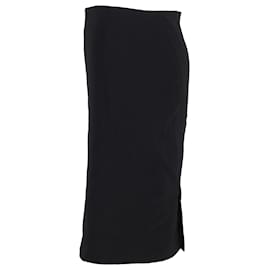 Theory-Theory Pencil Skirt in Black Cotton-Black