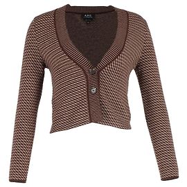 Apc EIN.P.C. Annie gemusterter Cardigan aus brauner Wolle Braun