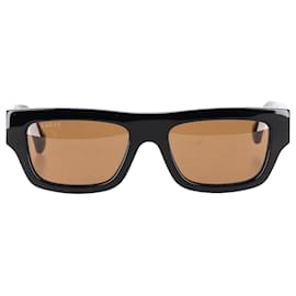 Gucci-Gucci GG1301S Rectangular-Frame Sunglasses in Black Acetate-Black