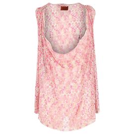 Missoni Drape Front Patterned Top aus rosa Baumwolle Andere