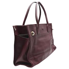 Tod's-Tod's Handbag in Maroon Leather-Brown,Red