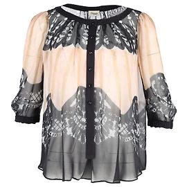 Blusa transparente estampada Temperley London em seda multicolorida Outro Impressão em python