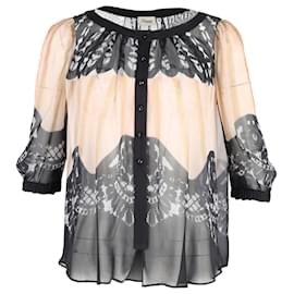 Temperley London-Temperley London Printed Sheer Blouse in Multicolor Silk-Other,Python print