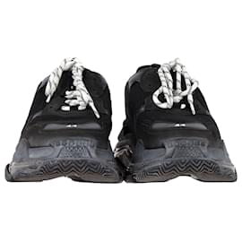 Balenciaga-Balenciaga Triple S Sneakers in Black Polyester-Black