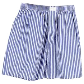 Balenciaga-Pantalones cortos a rayas Balenciaga en algodón azul-Azul