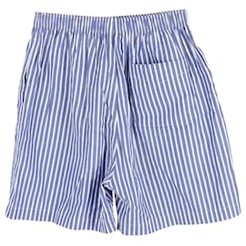 Balenciaga-Balenciaga Striped Shorts in Blue Cotton-Blue