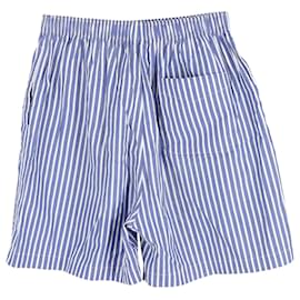 Balenciaga-Shorts listrados Balenciaga em algodão azul-Azul