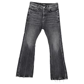 Balenciaga-Balenciaga Jeans desgastados com corte de bota em Charcoal Denim-Cinza
